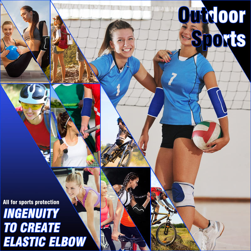 [Australia] - 2 Pair Elbow Pads Breathable Protective Support Gel Pad Elbow Brace Volleyball Elbow Pads Basketball Elbow Wraps Elbow Pads for Biking, Volleyball, Basketball, Football, Skating, Dancing 