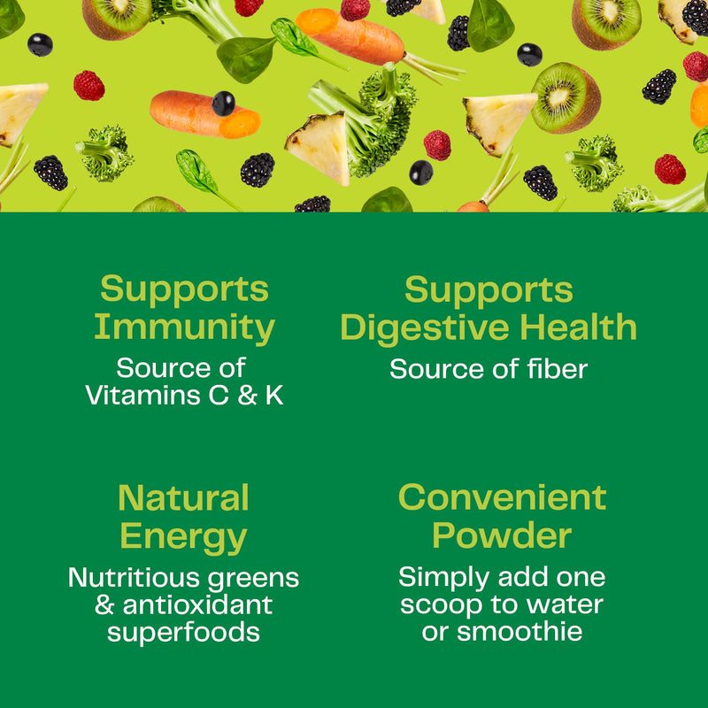 [Australia] - Amazing Grass Greens Blend Superfood: Super Greens Powder Smoothie Mix with Spirulina, Chlorella, Beet Root Powder, Digestive Enzymes & Probiotics, Original, 30 Servings 