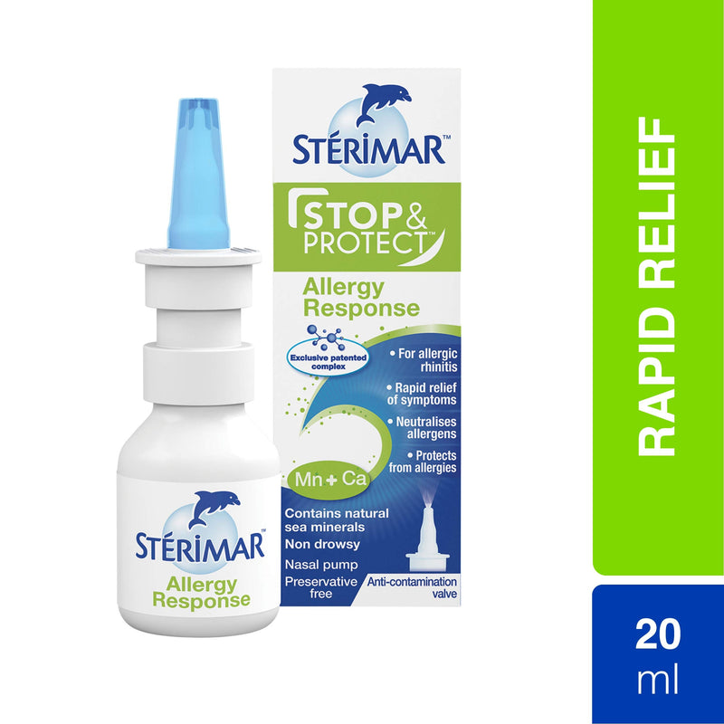[Australia] - Sterimar Stop & Protect Allergy Response- 100% Natural Sea Water Based Nasal Spray with Added Manganese and Calcium- 20 ml Can White 20 ml (Pack of 1) 
