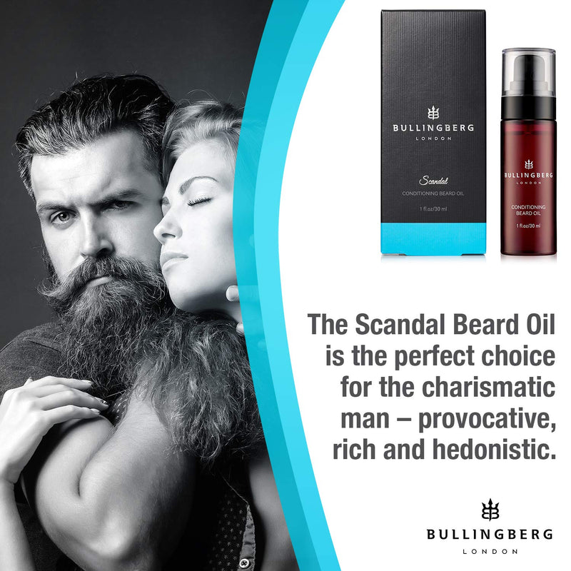 [Australia] - Scandal Beard Oils 30ml by Bullingberg - Award-winning Beard Oil For Men, Fragrance Notes Include Amberwood, Musk, Raspberries, Oud, Sandalwood, Tobacco Leaf and Tunisian Orange Flower, Made in UK 