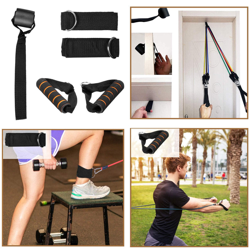 [Australia] - Resistance Bands Set 5pcs with Handle Strength Exercise Stretch Band Training Fitness Tubes Tension Bands Workout Gym Equipment Men and Women for Home Use Physical Training Cable 100LBS 