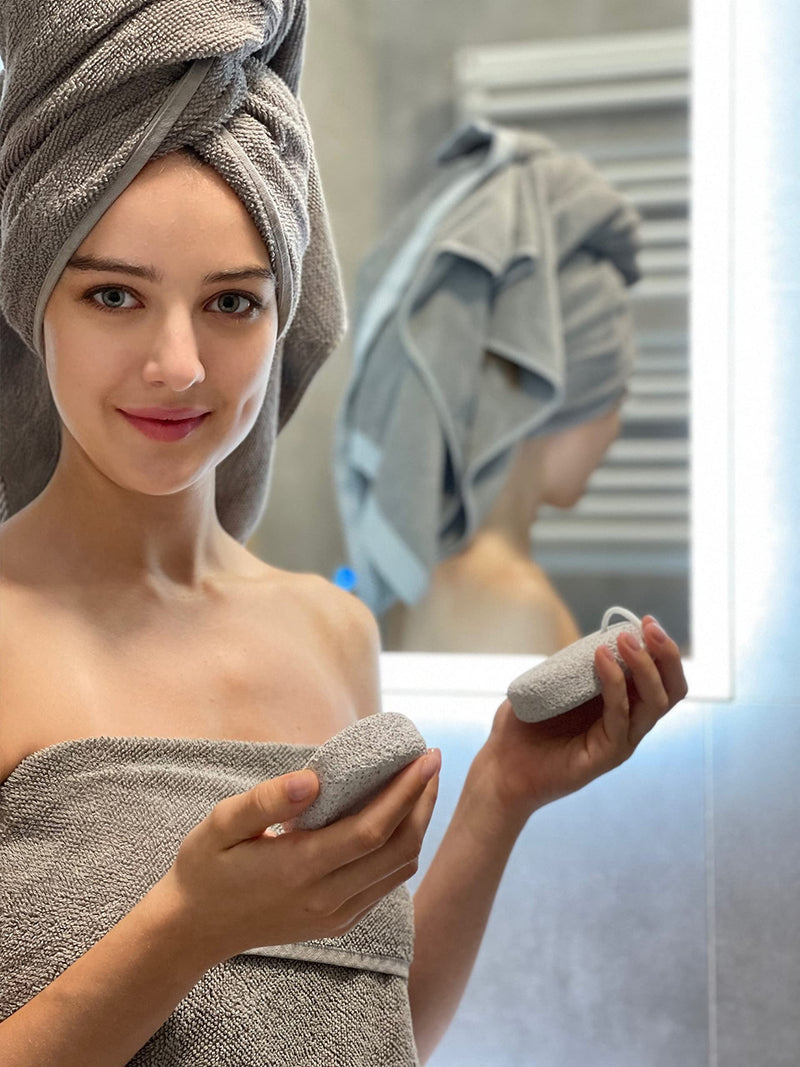 [Australia] - WestWolf Pumice Stone for Feet- Grey-Pack of 2 Organic, Skin Friendly Pumice Stones-Durable Foot Scrubber, Exfoliator and Callus Remover- for Mani, Padi and Skin Care 