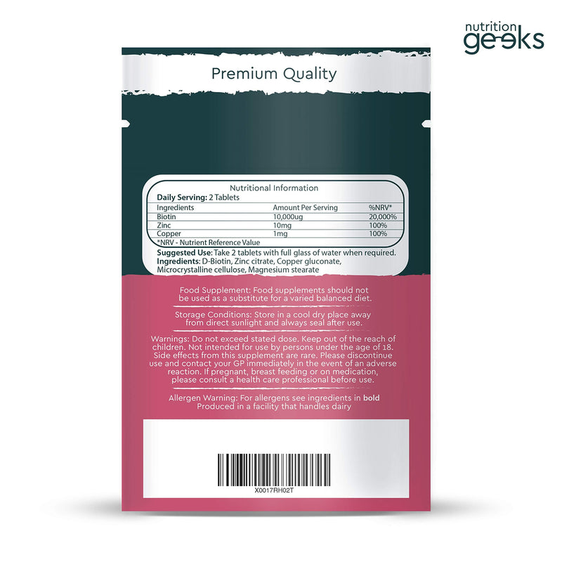 [Australia] - Biotin Hair Growth Supplement - 180 Biotin Tablets Enhanced with Zinc & Selenium, Hair Vitamins Complex - Biotin 10000 mcg - Vegan Biotin Supplement, Hair Skin and Nails Vitamins for Women & Men, UK 