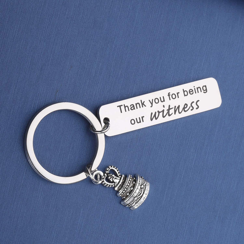 [Australia] - MYOSPARK Wedding Witness Keychain Thank You For Being Our Witness Thank You Gift For Wedding Guest From Bride And Groom 