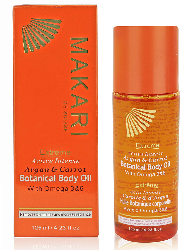 [Australia] - Makari Extreme Botanical Body Oil 4.23 fl. Oz. ‚Äì Moisturizing, Toning & Anti-Aging Body Treatment With Omega 3 & 6, Argan, Carrot & Soybean Oils ‚Äì Hydrating Formula for Wrinkles, Dryness 