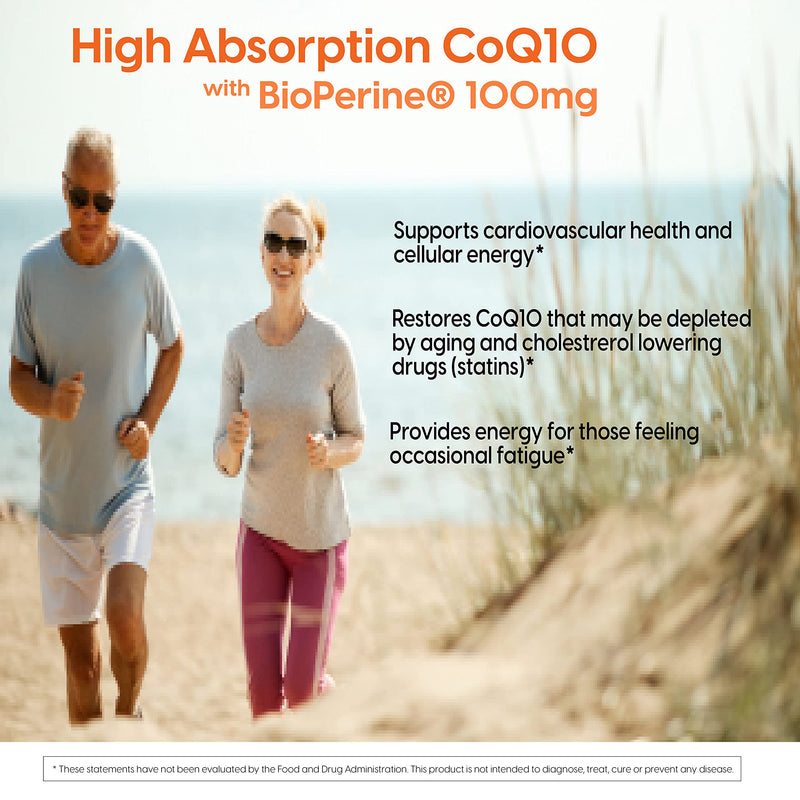 [Australia] - Doctor's Best High Absorption CoQ10 with BioPerine, Gluten Free Naturally Fermented, Heart Health & Energy Production, 100 mg, 60 SoFtgels 