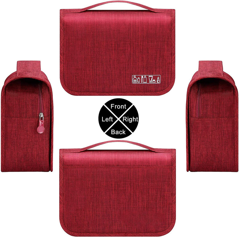 [Australia] - Acopton Portable Hanging Travel Toiletry Bag for Men and Womens Waterproof Bathrooom Shower Bag Multifunctional Cosmetic Makeup Organzier (Wine Red) Wine Red 