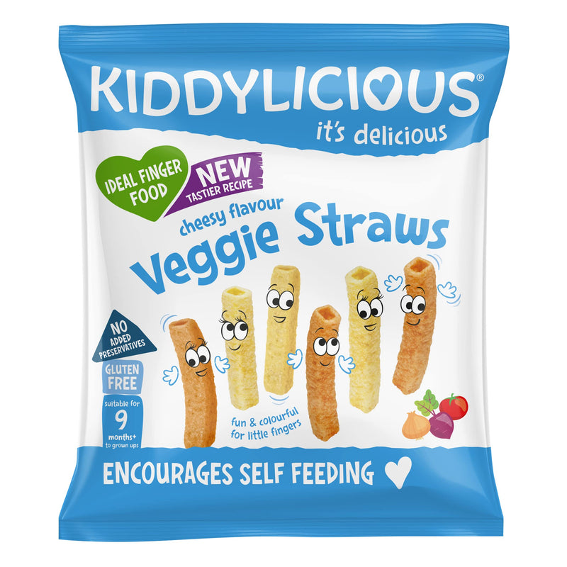 [Australia] - Kiddylicious Cheesy Veggie Straws - Delicious Finger Food Kids Snack - Suitable for 9+ Months - 9 Packs 