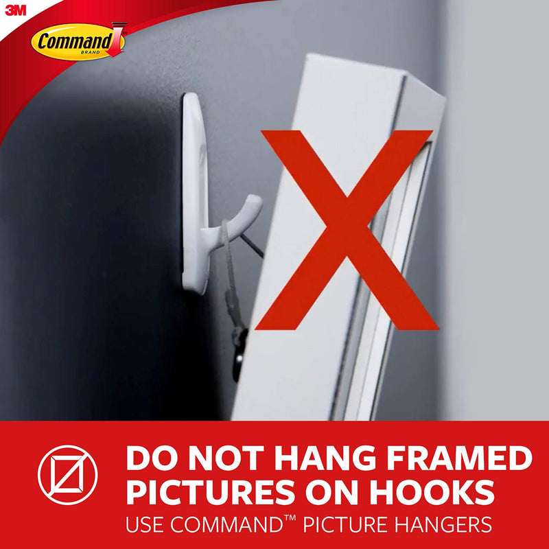 [Australia] - Command Large Traditional Plastic Hook, Brushed Nickel, 1-Hook, 2-Strips, Organize Damage-Free 1 Hook 