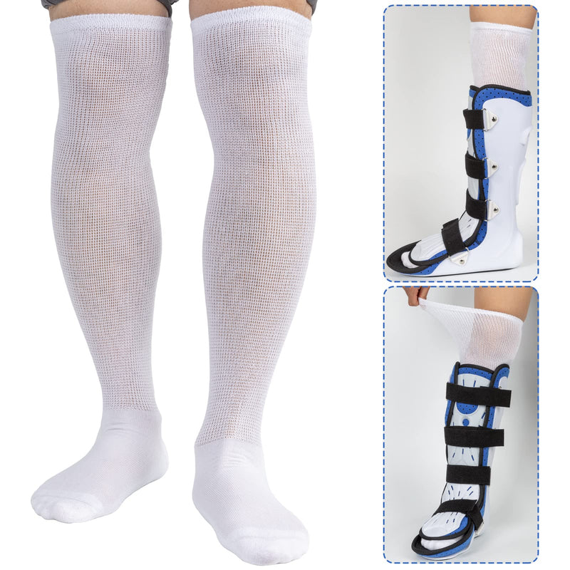 [Australia] - MD Foot Thera Walking Boot Replacement Socks Medical Liner for Orthopedic Brace Shoe Tube Socks Under Air Cam Walkers&Fracture Boot Casts 2BLK/2WHI 9-11 