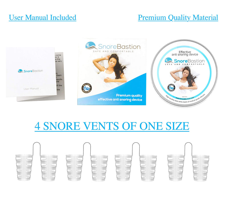 [Australia] - Anti-Snoring Nose Vents by Snore Bastion - Set of X Large ONLY (XL) - Nasal Dilator to Stop Snoring - Nostril Opener- Snoring Aid - Anti Snoring Devices 