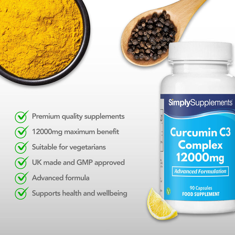 [Australia] - Curcumin Capsules with Bioperine Black Pepper Extract | Vegan & Vegetarian Friendly | Active Ingredient of Turmeric | 90 Capsules = Up to 3 Month Supply 
