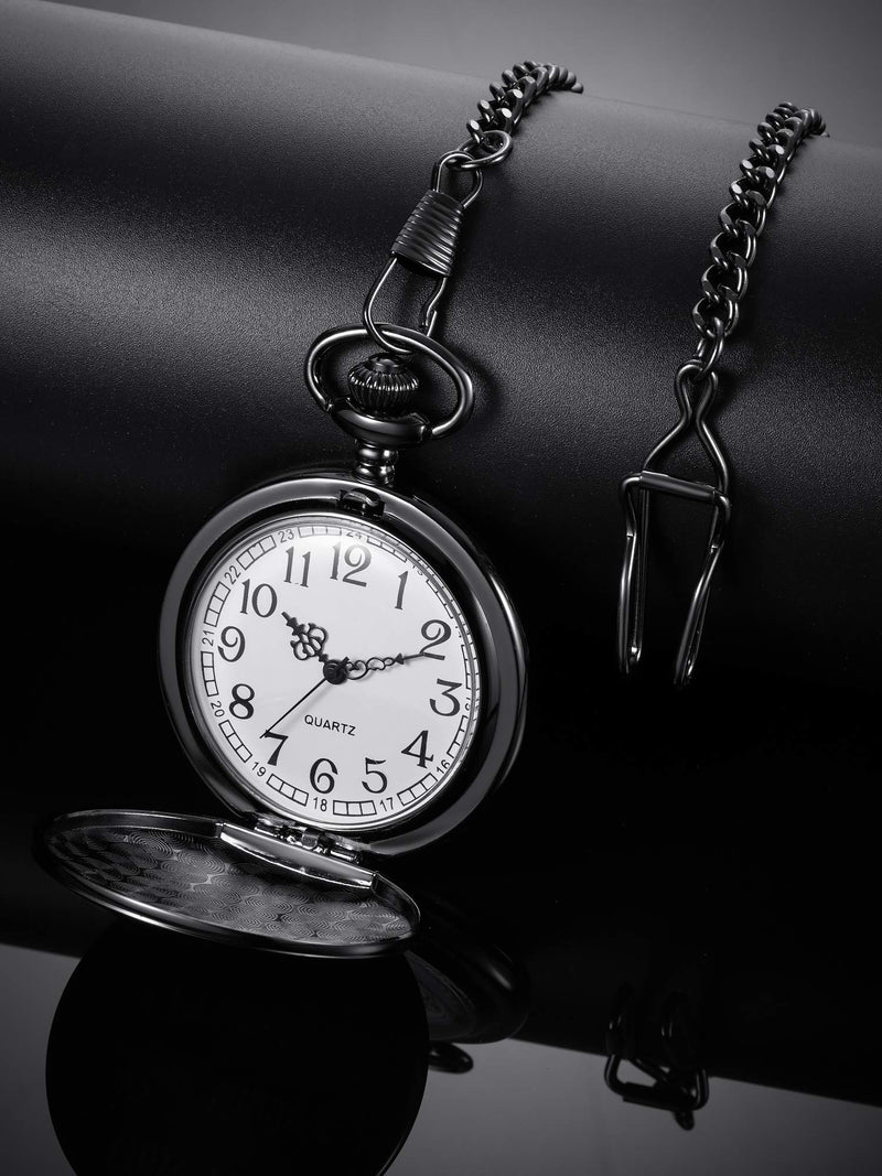 [Australia] - Anniversary Valentines Personalized Gift Engraved Pocket Watch with Chain for Men Husband Boyfriend on Valentines, Christmas, Birthday, Happy Wedding 