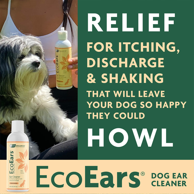 [Australia] - Vet Organics EcoEars Dog Ear Cleaner. Natural Multi-Action Formula. for Itch, Head Shaking, Discharge & Smell. Naturally Cleanses Away Common Problems. 100% Guaranteed 8 oz 