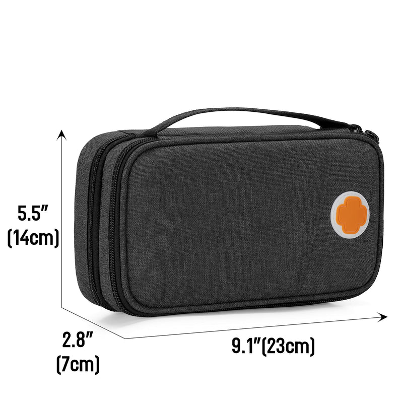 [Australia] - CURMIO Double Layer Insulated Insulin Cooler Travel Case, Diabetic Supplies Bag for Glucose Meter, Medication, Insulin Pens and Other Diabetes Care Supplies 