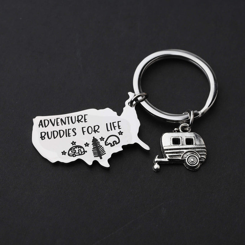 [Australia] - MAOFAED Camping Gift Camping Keychain RV Camper Gift Adventure Gift Adventure Buddies Keychain Outdoor Keychain Traveller Gift 