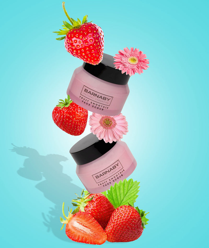[Australia] - Barnaby Skincare Fruit Smoothie Face Scrub, Natural Exfoliating Skincare, Remove dead skin cells, Blemishes and Spots, with Vitamin C and Strawberry 