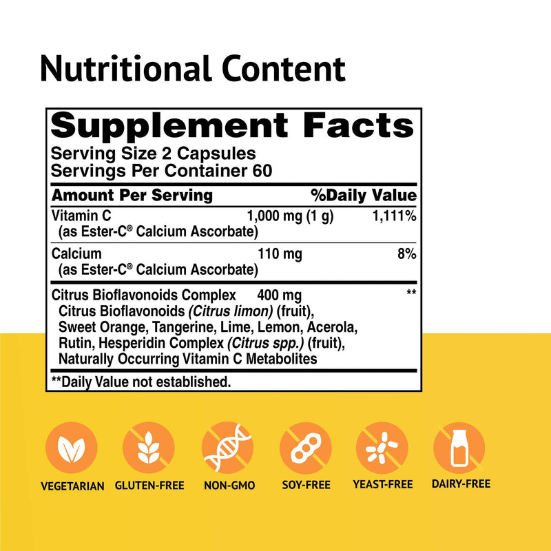 [Australia] - Ester-C® 500 mg with Citrus Bioflavonoids Capsules 120 