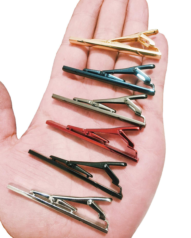 [Australia] - Tornito 6Pcs Tie Clips Set for Men Tie Bar Clip Set for Regular Skinny Ties Necktie Wedding Business Clips for Men A:6 Pcs(2.3*0.2 inch) 