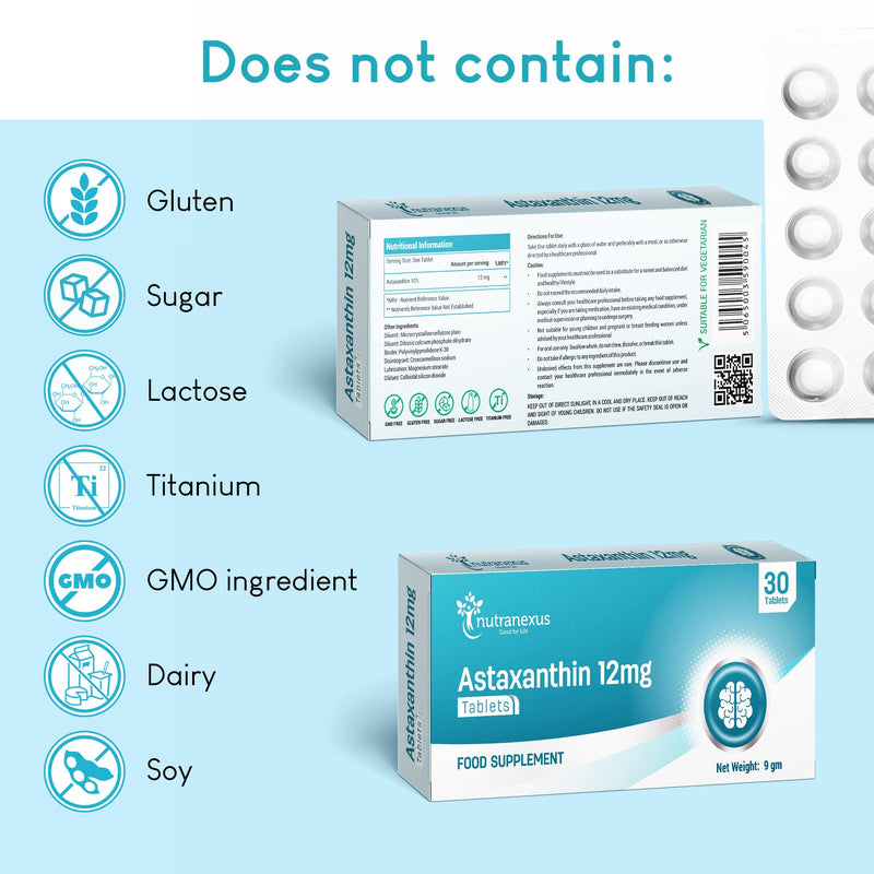 [Australia] - Astaxanthin Supplement for Eye, Skin & Joints Health - Antioxidant Formula for Men & Women - Helps Support Exercise Recovery - Non-GMO & Gluten Free 30 Tablets 