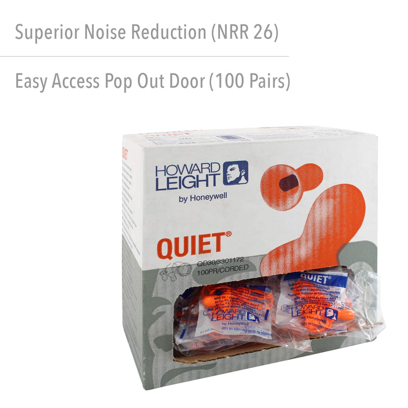 [Australia] - Honeywell Home Howard Leight by Quiet Corded Reusable Earplugs, 100 Pairs (QD30), Orange 
