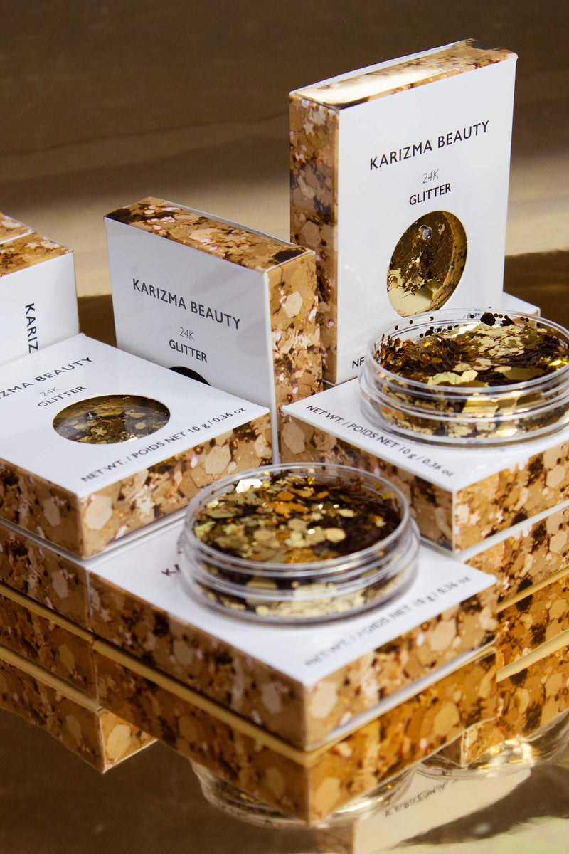 [Australia] - 24K Gold Chunky Glitter ✮ KARIZMA BEAUTY ✮ Festival Glitter Cosmetic Face Body Hair Nails 24K Gold 