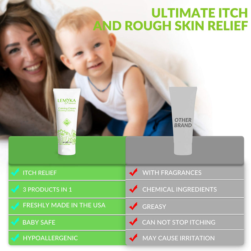 [Australia] - Eczema cream for dry itchy skin, LEMYKA 10X organic plant actives & ceramides for atopic dermatitis, face & eyelid rash, hives - Fast relief for baby, kids and adults 