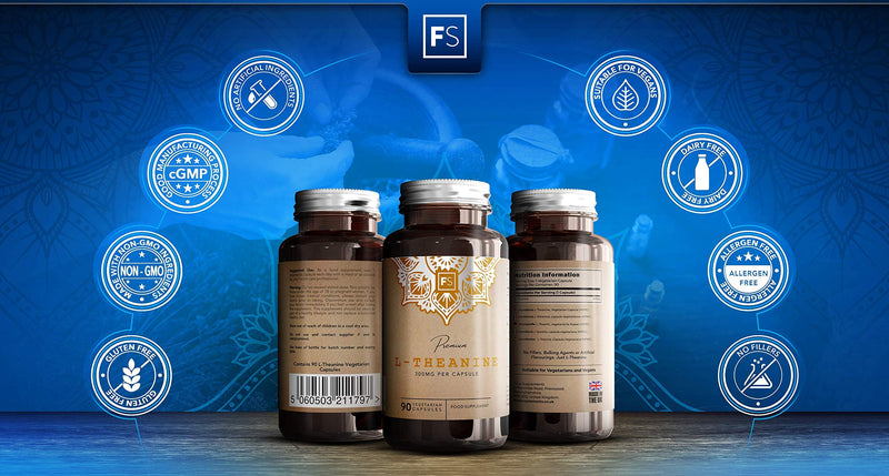 [Australia] - FS L Theanine High Strength 300mg | No Fillers or Binders just L-Theanine and a Vegan Capsule | 90 Vegan Capsules | Nootropic Supplement | 3 Month Supply | Non GMO | Gluten Free | Made in The UK 90 Count (Pack of 1) 