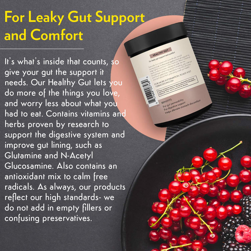 [Australia] - Terra Origin Healthy Gut Berry with L-Glutamine, Zinc, Glucosamine, Slippery Elm Bark, Marshmallow Root and More! Supports intestinal Permeability, IBS, Bloating, Gas and Constipation* 8.57 Ounce (Pack of 1) 