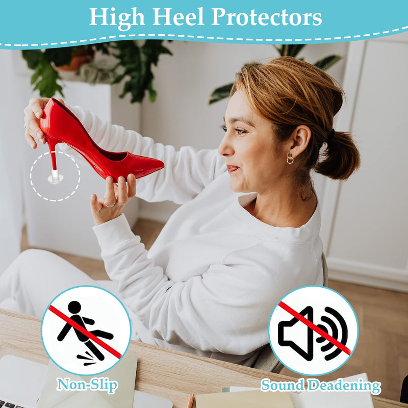 [Australia] - 6 Pairs High Heel Protectors, Non-Slip Stiletto Heel Protectors for Shoes, Transparent Heel Stoppers for Grass Wedding Outdoor Garden, Small/Medium/Large 