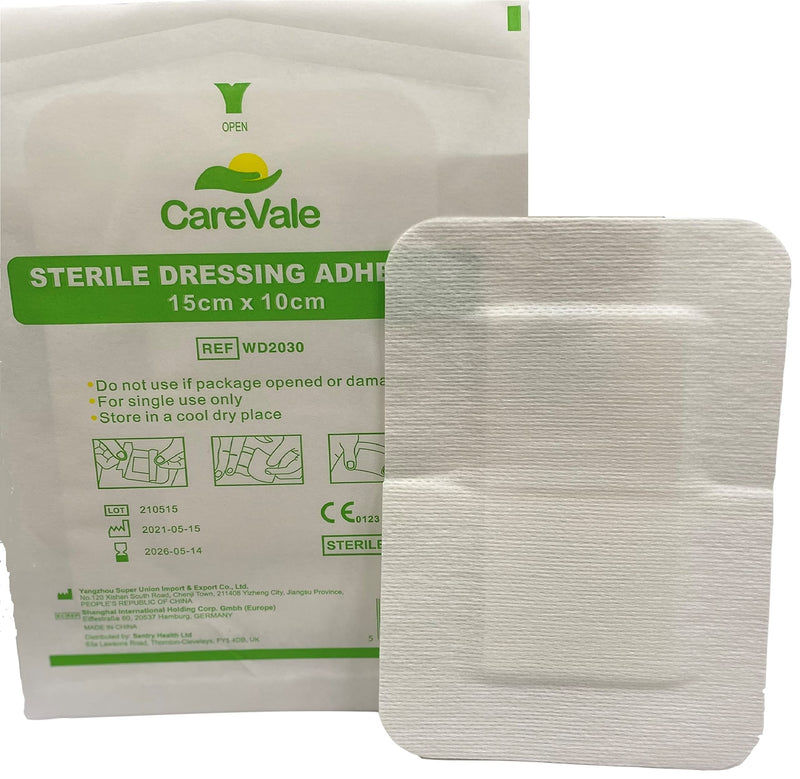 [Australia] - CareVale Adhesive Sterile Dressings - First Aid Plasters Cuts & Wounds, Burns (8 X 6 CMS Box X 50) 8 X 6 CMS Box X 50 