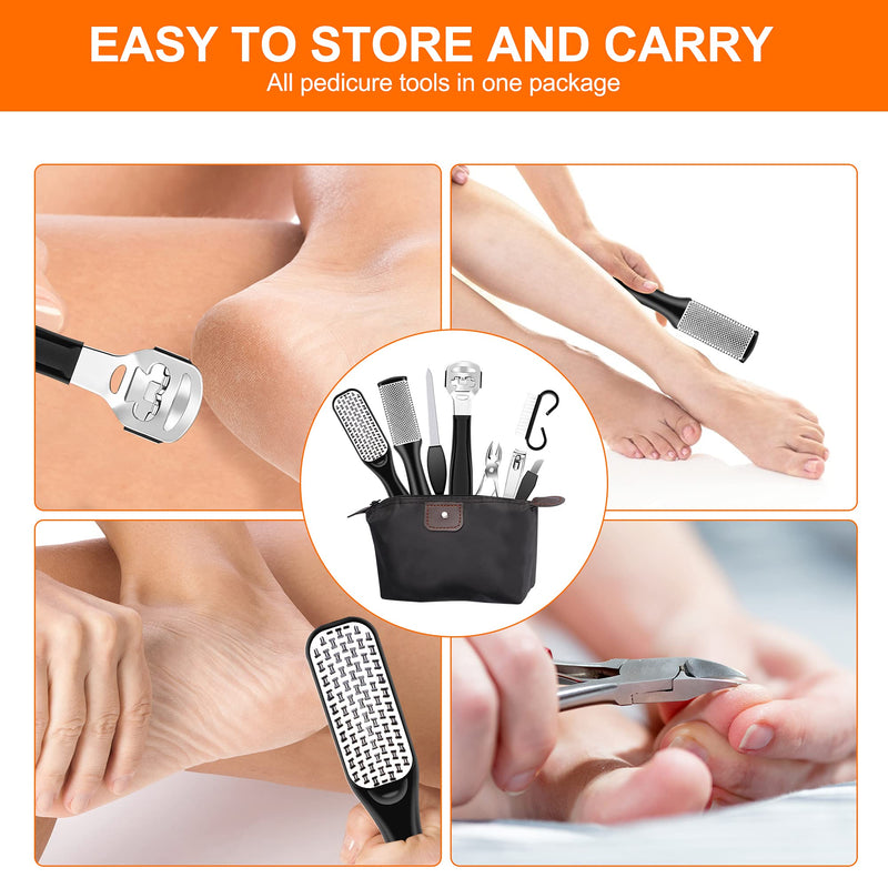 [Australia] - Electric Foot File, Ratukall Hard Skin Remover, Rechargeable Waterproof Callus Remover Feet Care Kit, Professional Pedicure Tools Set with Storage Bag for Dry Dead Skin Cracked Heels Calluses Black-b 