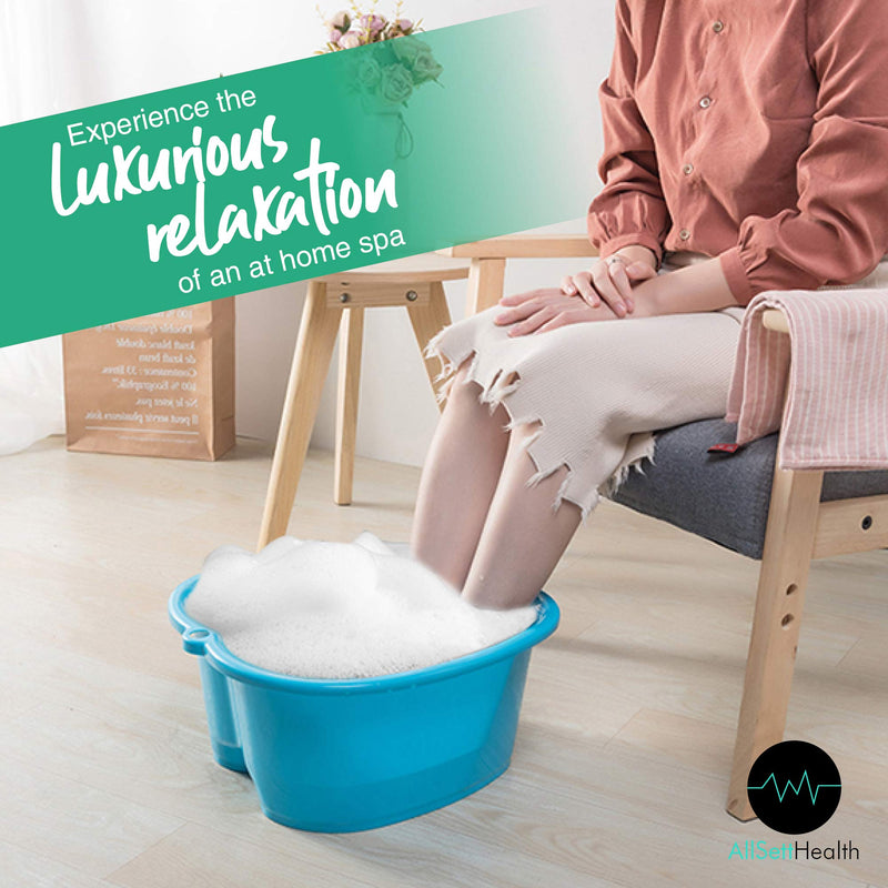 [Australia] - Foot Soaking Bath Basin – Large Size for Soaking Feet | Pedicure and Massager Tub for at Home Spa Treatment | Callus, Fungus, Dead Skin Remover, Blue 