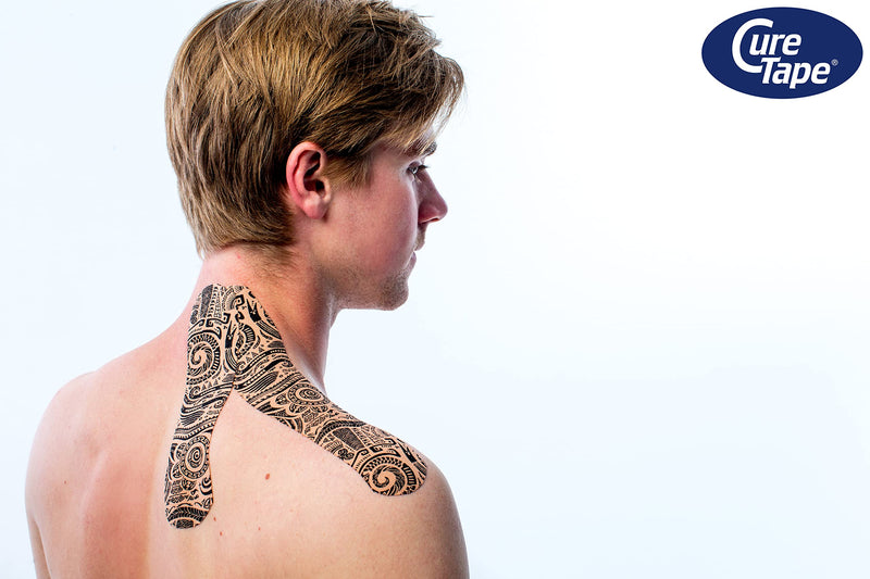 [Australia] - CureTape 3 Rolls (2”x 8ft) Waterproof Kinesiology Tape | Tattoo Rebel | Medical Kinesiology Tape for Extreme Sport Conditions | Increase Mobility & Performance | Reduce Joint Pain | Recover Faster 