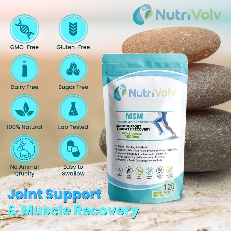 [Australia] - MSM 1000mg (Methylsulphonylmethane) Important Source of Organic Sulfur | Joint Support, Muscle Recovery & hair growth | 120 Capsules 
