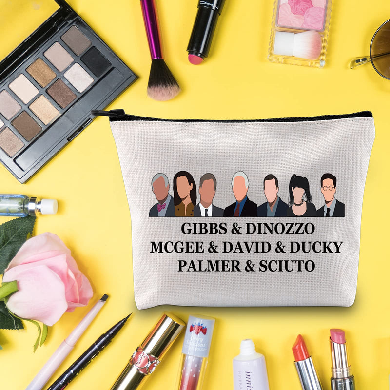 [Australia] - LEVLO NCIS TV Show Fans Cosmetic Make Up Bag NCIS TV Show Lover Gift NCIS TV Show Actors Name Makeup Zipper Pouch Bag For Women Gir, GIBBS DINOZZO MCGEE, 