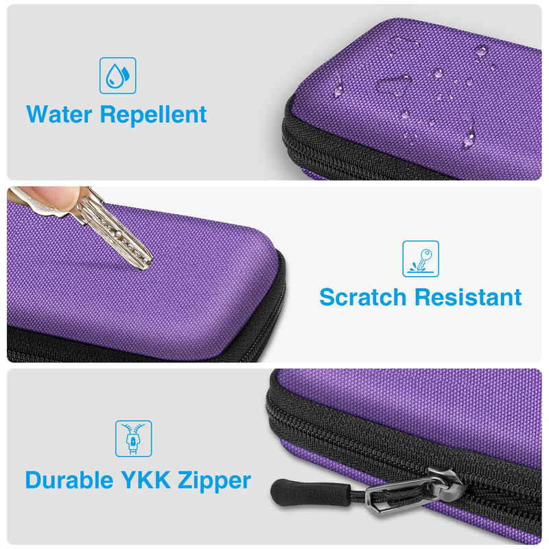 [Australia] - MEDMAX Hard Shell Protective Case for Freestyle Libre 2 / Libre Reader, Lightweight Shockproof Diabetic Storage Carrying Case with Clip and Handle (Purple) Purple 
