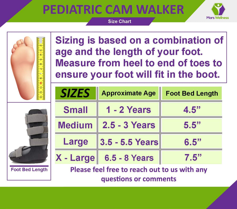 [Australia] - Mars Wellness Premium Pediatric Cam Walker Fracture Ankle Boot - Large Large (Pack of 1) 