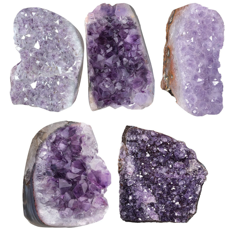 [Australia] - KYEYGWO Natural Amethyst Crystal Cluster Gemstone Specimen for Home Decoration Raw Druzy Geode Quartz Stone Figurine for Reiki Healing Meditation, 400-500g 60x40x35mm-125x100x80mm 