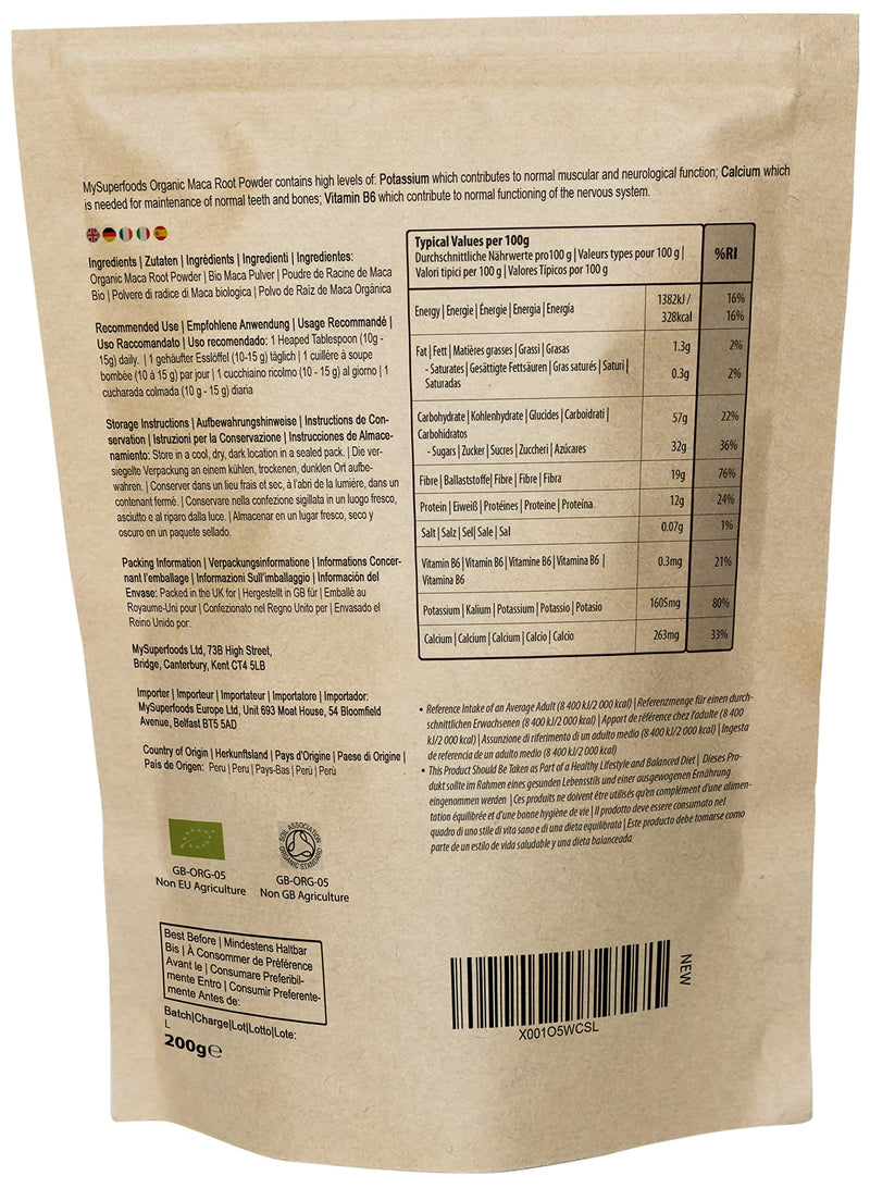 [Australia] - MySuperfoods Organic Maca Root Powder 200g Regular 200 g (Pack of 1) 