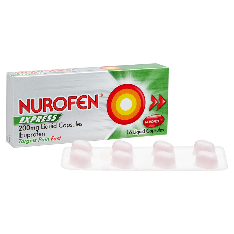 [Australia] - Nurofen Express Liquid Capsules with Ibuprofen, Fast Acting Pain Relief, Pack Of 16 