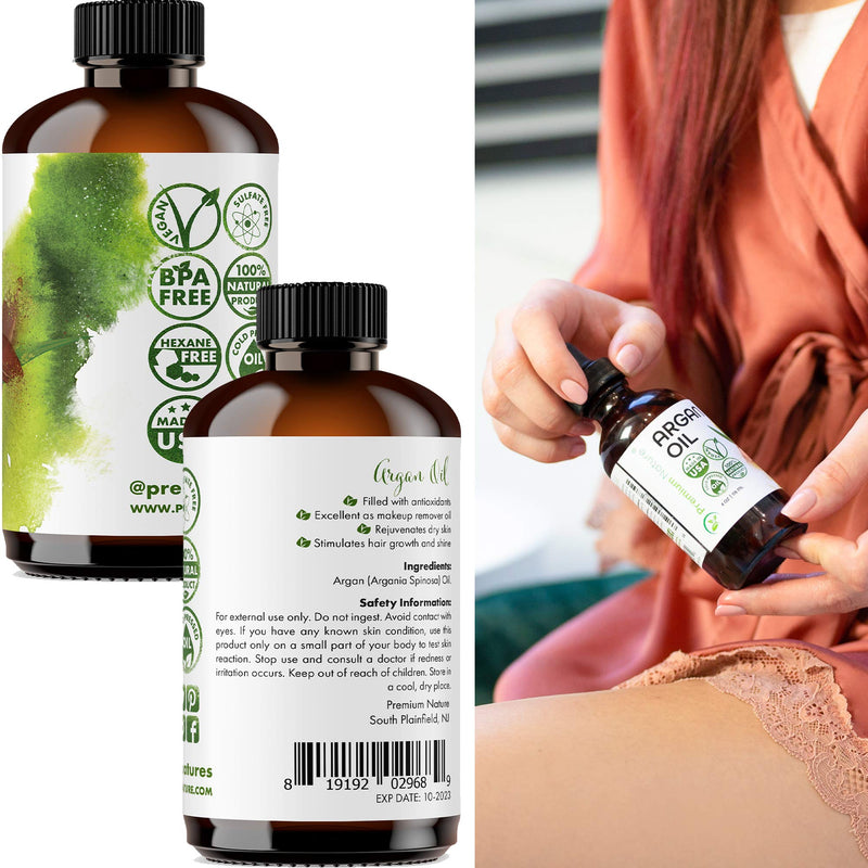 [Australia] - Argan Oil Organic, Virgin, 100% Pure, Cold Pressed Argon Oil Serum For Hair Stimulate Growth for Dry and Damaged Hair. Argan Oil for Skin Body Moisturizer. Nails Protector 4 oz 