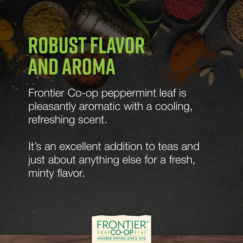 [Australia] - Frontier Co-Op Bulk Cut & Sifted Peppermint Leaf (Mentha Piperita) for Tea, (16oz / 1lb.) | Organic and Sustainably Sourced 