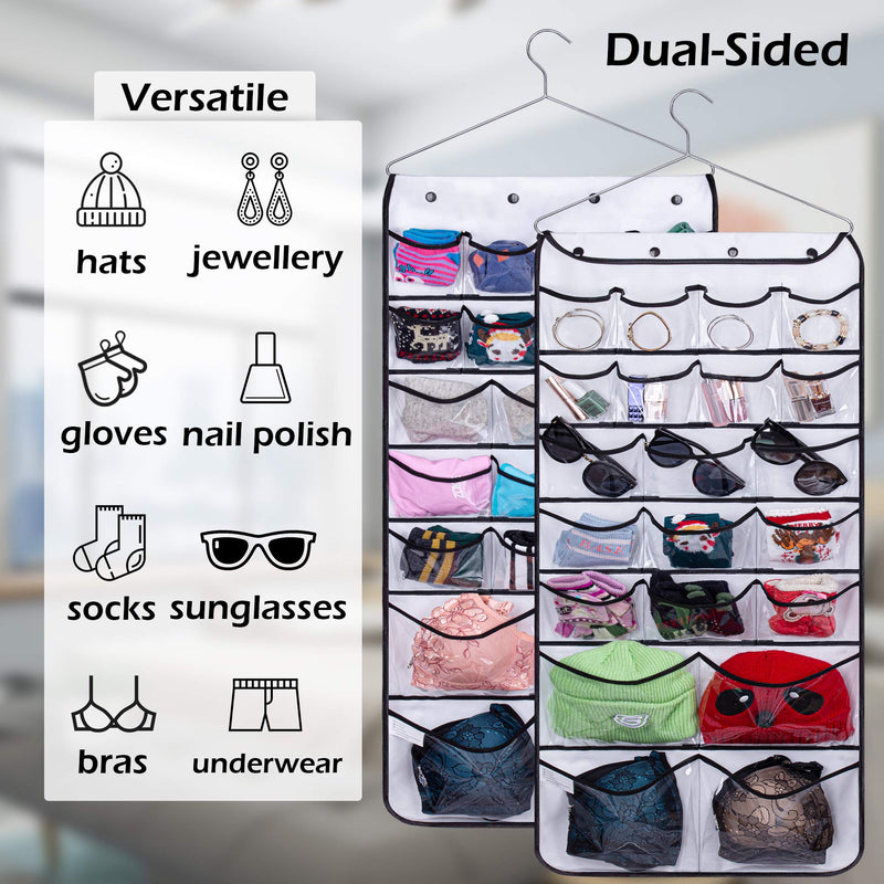 [Australia] - Misslo Hanging Closet Dual-Sided Organizers, 42 Pockets, 38.5 by 17.75-Inch White 