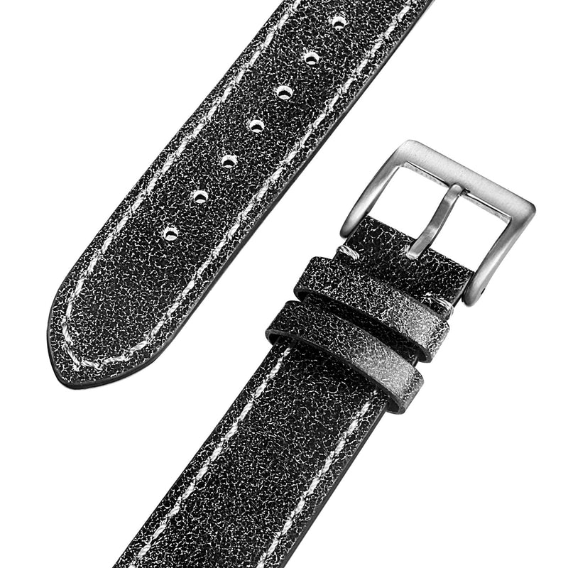 [Australia] - Leather Watch Band for Men, Quick Release Strap Top Grain Calfskin Real Leather Soft Vintage Replacement of 18mm, 20mm or 22mm for Men Women Grey 