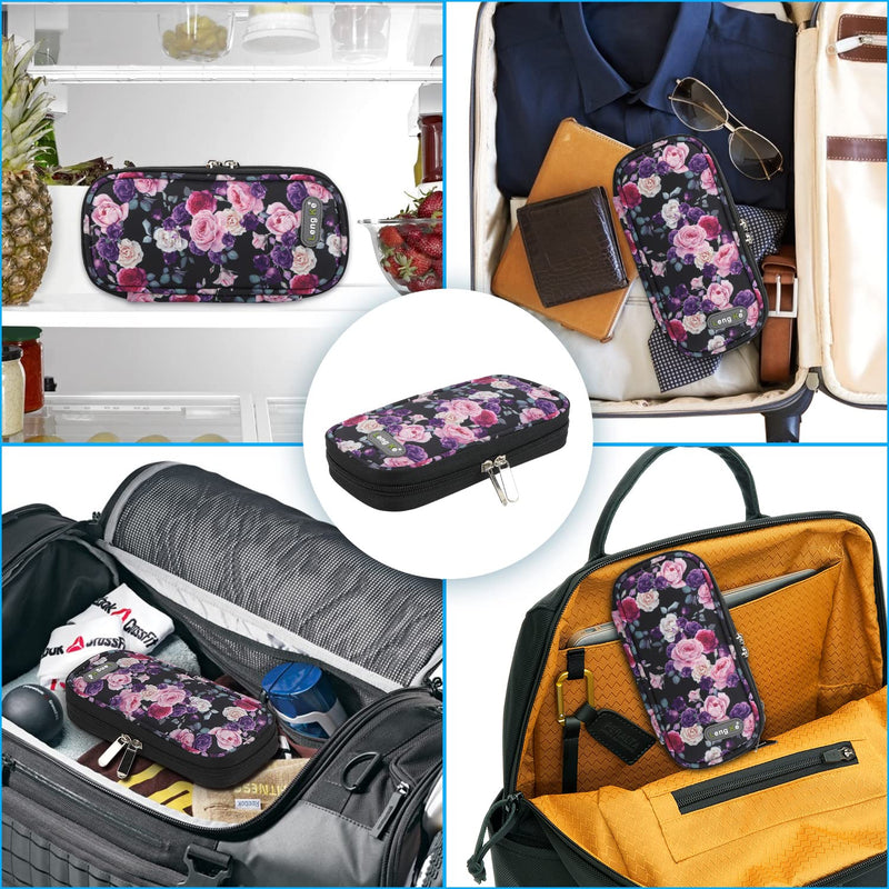 [Australia] - YOUSHARES Insulin Cooler Travel Case - Travel Ice Pack for Diabetic Organize Supplies Diabetes Bags Insulated Cooling Bag (Rose) Purple Pink Rose 