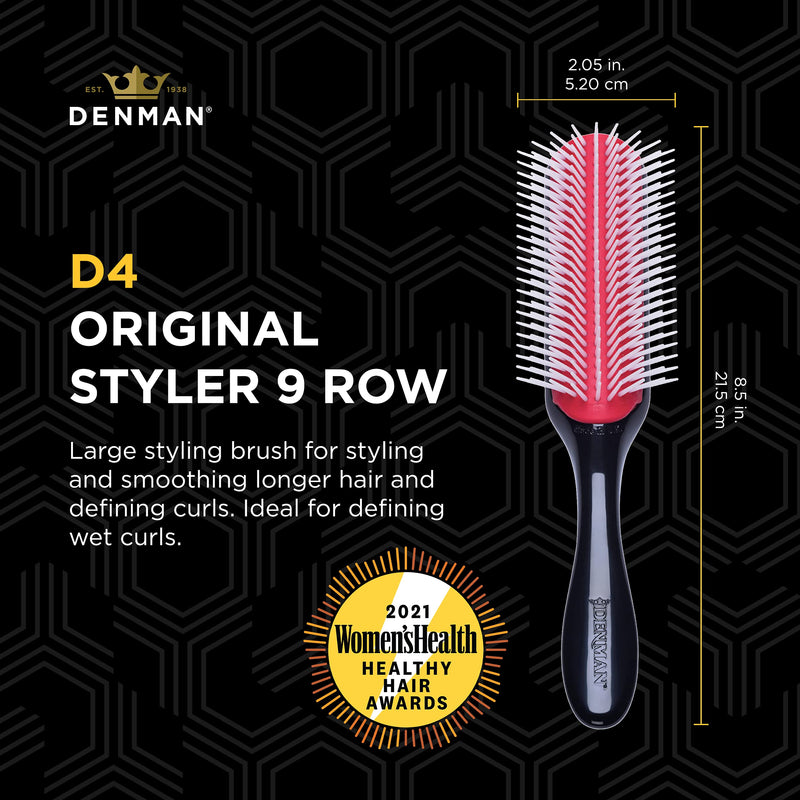 [Australia] - Denman D4 9-Row Styling Brush Black/Red 