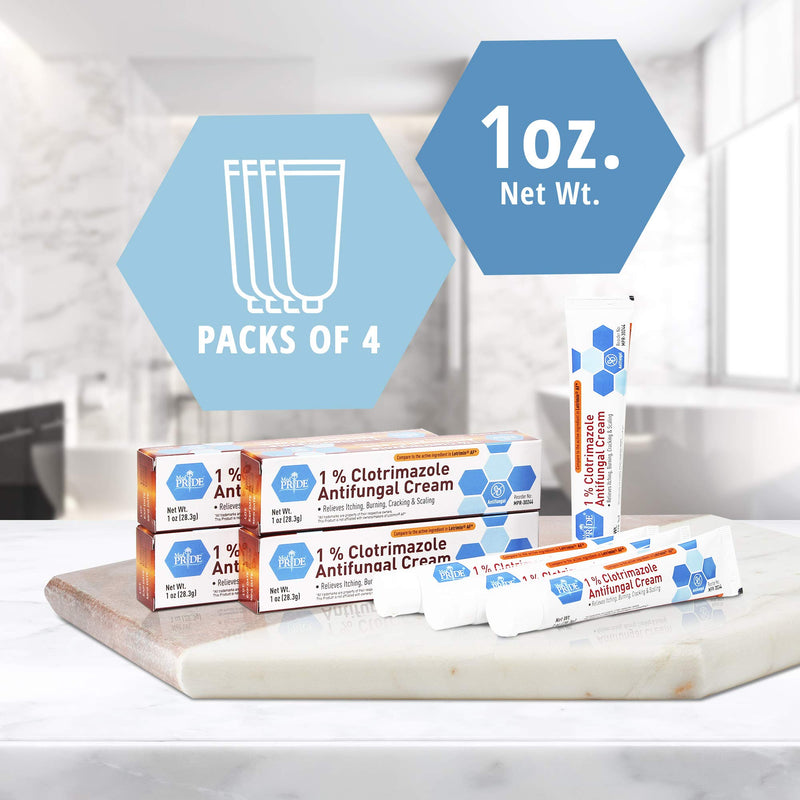 [Australia] - Medpride 1% Clotrimazole Antifungal Cream - Fungus Skin Care Treatment with - Jock Itch Body Ointment - Fights Infection, Sweat Rash, Athlete’s Foot, Ringworm & Relieves Itching, Burning - 4 Pack 