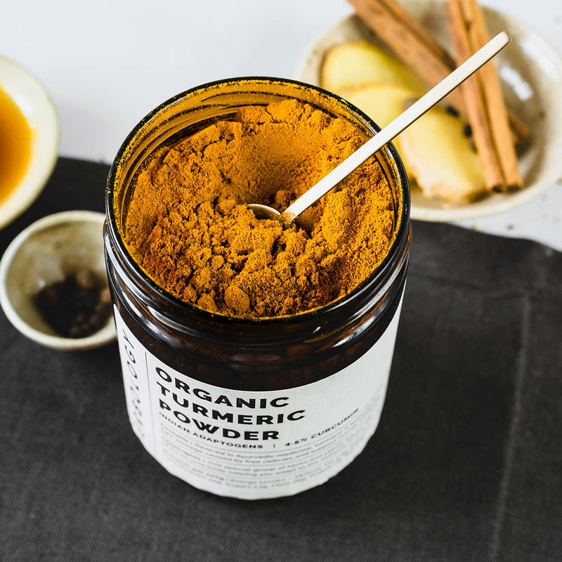 [Australia] - 100% Organic Turmeric Powder 220g - 5% Curcumin - Straight from Farm in India - Raw, Vegan and Gluten-Free - Non-GMO - No Additives or Preservatives - Recyclable Glass Jar 