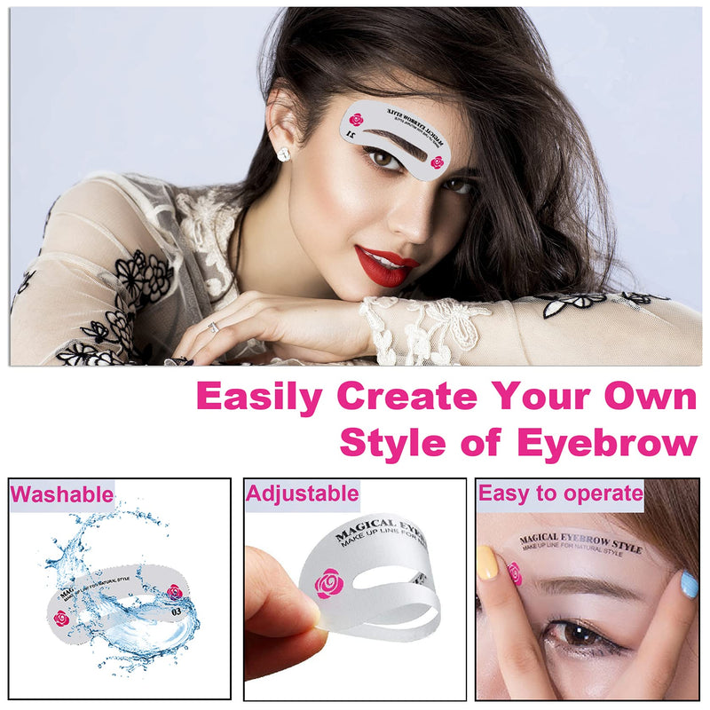 [Australia] - 24 Styles Eyebrow Stencil Kit,Eyebrow Template,Reusable Eyebrow Shaper Kit,Dedicated To Eyebrow Pencil Eyebrow Gel Eyebrow Tint Eyebrow Soap Stencil,Easy And Fast To Create Natural Eyebrow Makeup 